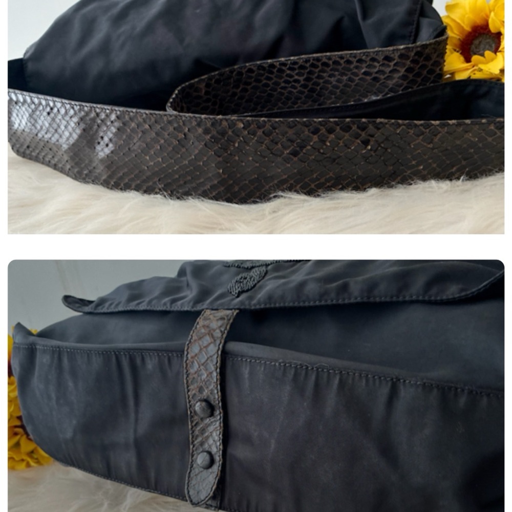 Prada Black Nylon Shoulder/Messenger Bag With Sna… - image 4